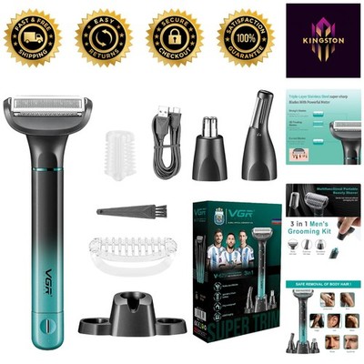 625 3-in-1 Versatile Body Hair Trimmer for Men - USB Rechargeable & Waterproof