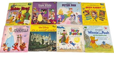 8 Walt Disney Vinyl Albums LP Uncle Remus, Snow White, Peter Pan, Cinderella