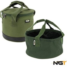 NGT Bait Fishing Bucket Bin with Groundbait Bowl for Boilies Pellets Carp Bait