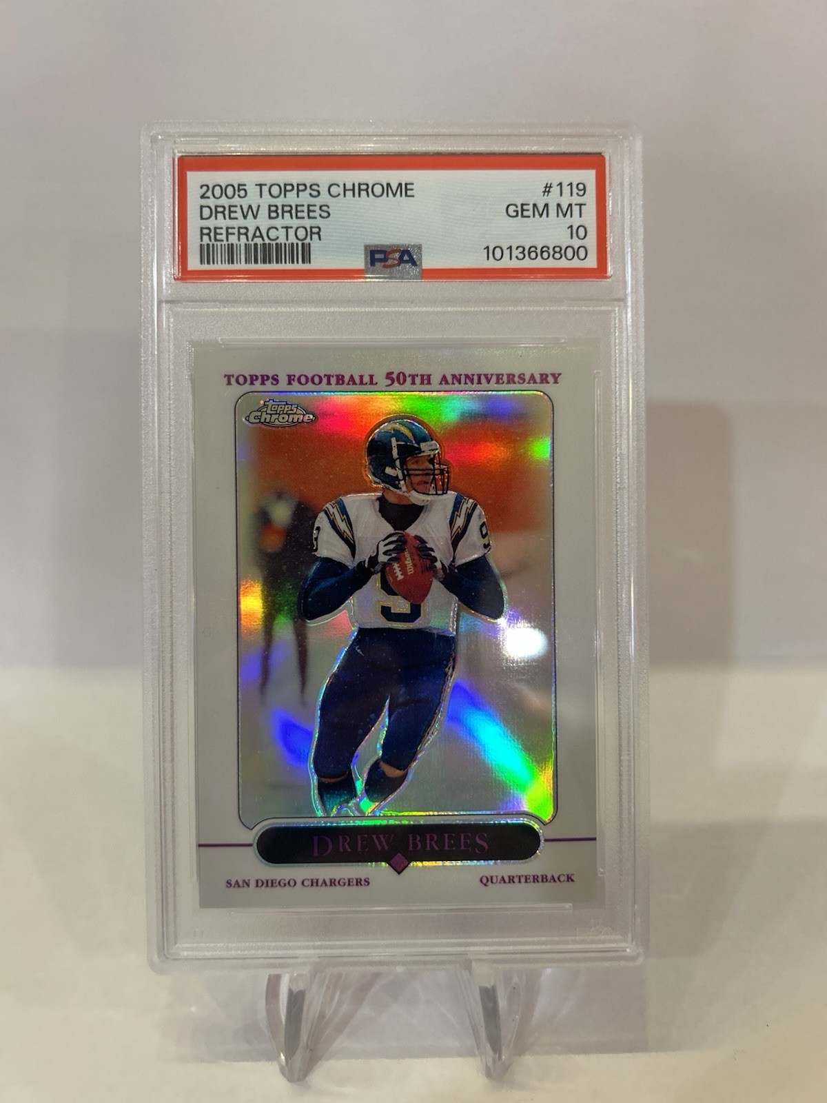 2005 Topps Chrome Drew Brees Refractor #119 Chargers PSA 10