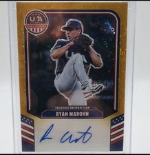 Ryan Marohn 2026 Panini Stars & Stripes Prism Gold Disco Auto NC State 6/10!