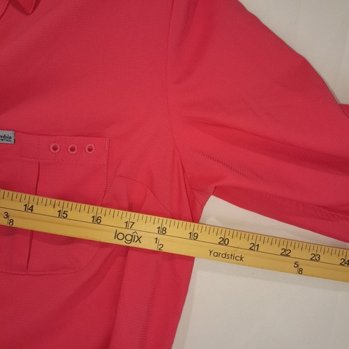 Columbia PFG Shirt Women M Pink Roll Tab Sleeve Performance Fishing Gear Outdoor - Picture 13 of 14