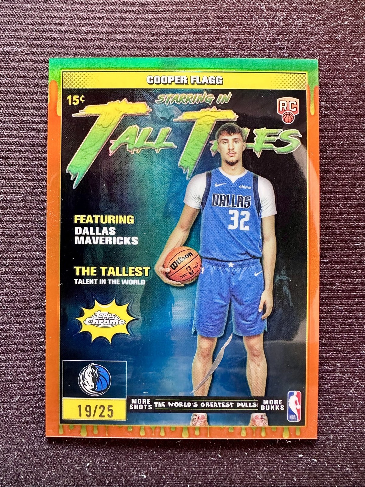 2025-26 Topps Chrome Cooper Flagg #16 RC Rookie Tall Tales Orange Refractor /25