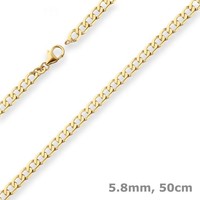 5,8Mm Panzerkette Weit Goldkette Collier Halskette Aus 333 Gold Gelbgold 50Cm