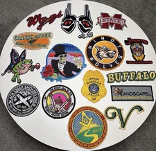 Mixed Lot of Embroidered Iron On Patches Logos Clubs Teams Novelty Assorted Set
