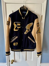 Polo Ralph Lauren Varsity Jacket 1967 NY Champs Rare XL Wings Leather Sleeves
