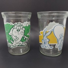 Bicchieri Bugs bunny & TAZ Welch's Jelly Jar Looney Tunes serie 5 e 10 vintage 1994