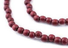 Cherry Red Round Natural Wood Beads 5mm 16 Inch Strand