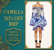 CAMILLA Ring Of Roses A Line Frill Dress Size S RRP $679