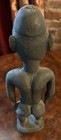 Vintage Papua New Guinea Hand Carved Wood Sculpture man with shell inset eyes — photo 3