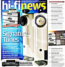 HI-FI NEWS  MYRYAD  DENON  QUAD  THORENS  B&W SIG,  KARAN  BRYSTON CYRUS £3.99