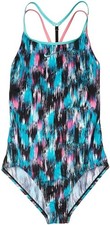 Nike Girl's Sprinkles T-Cross-Back One-Piece Swimsuit Black Size Large -