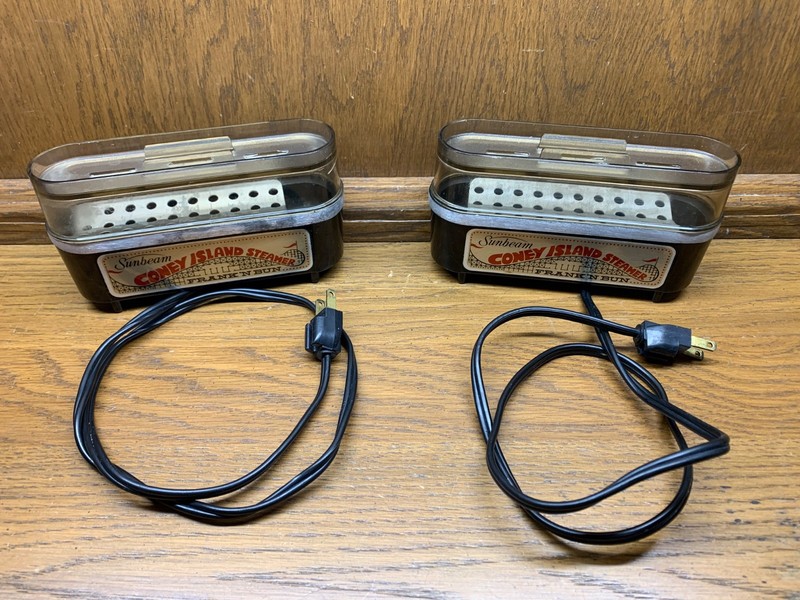 2 Vintage Sunbeam Coney Island Hotdog Steamers