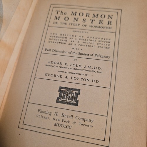 The Mormon Monster BOOK by Edgar E Folk 1901 Story Of Mormanism POLYGAMY - Picture 7 of 8