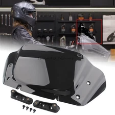 Black 8" Windshield Windscreen w/Adapters for Harley Street Glide FLHXSE FLHX 25