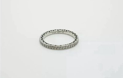 Pandora Sterling Silver & Cubic Zirconia Eternity Band S925 Ale Ring Size 8.5