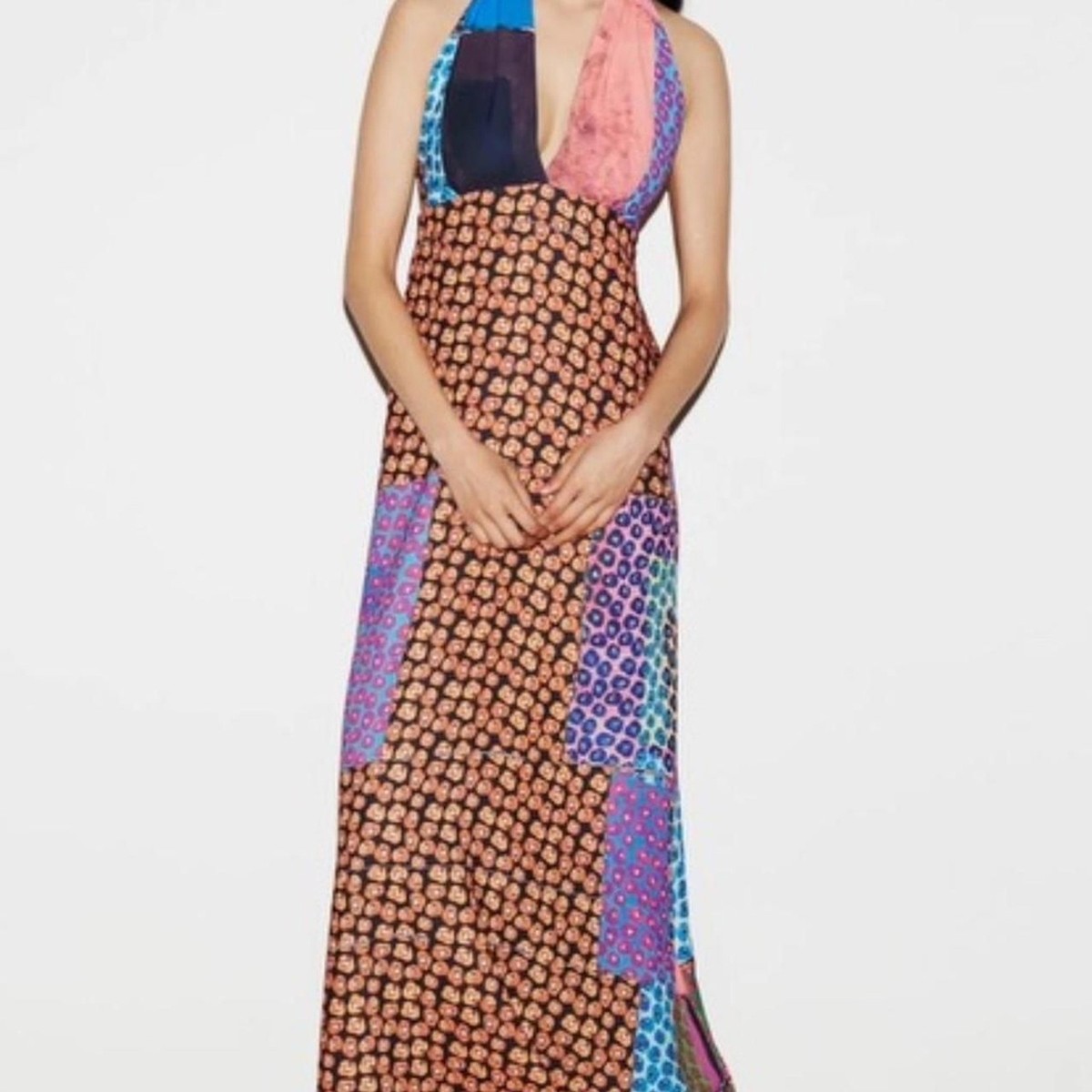 Clover Canyon Resort Patchwork Floral Maxi Dress Multi Color Resort | eBay
