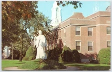 Vintage West Hartford CT Statue of Noah Webster Postcard NatColor