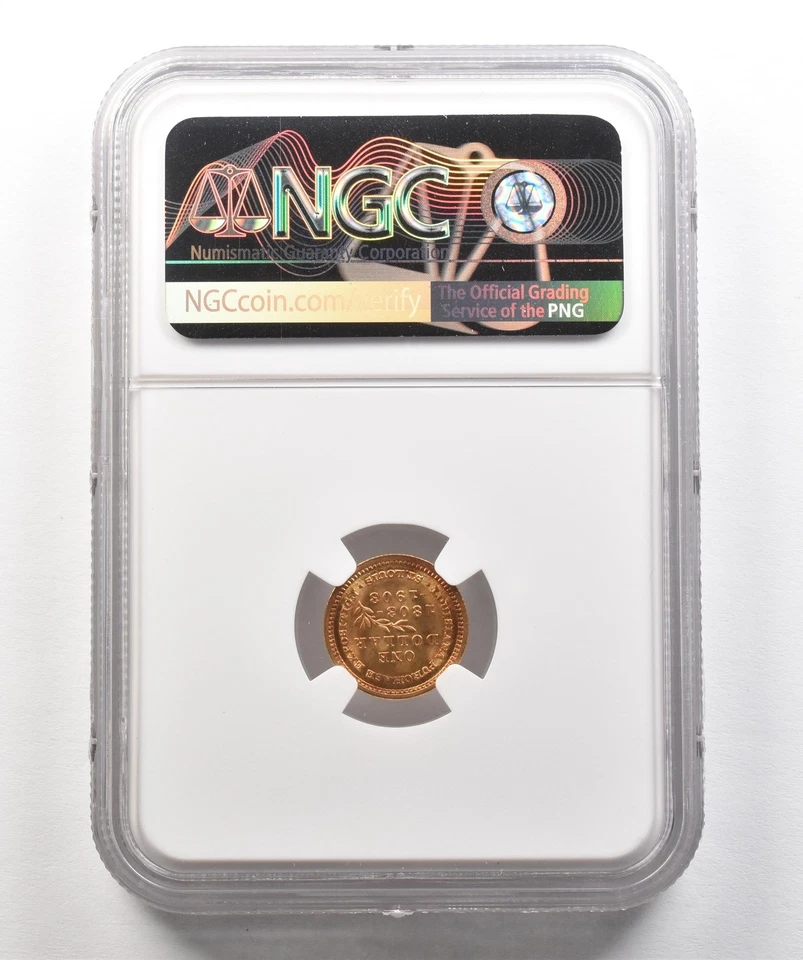 1903 $1 Louisiana Purchase Gold Commemorative Dollar MS66 NGC *4984 - Image 2 of 3
