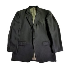Oscar de la Renta Mens Black Blazer Jacket Business Casual Size 44L