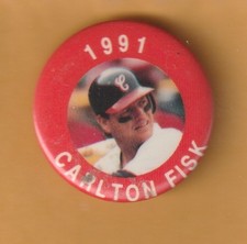Carlton Fisk Chicago White Sox 1991 Pinback Button HOF