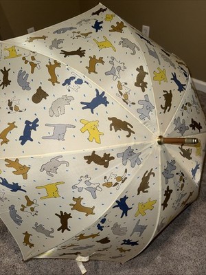 Vintage Wooden Its Raining Cats And Dogs Umbrella