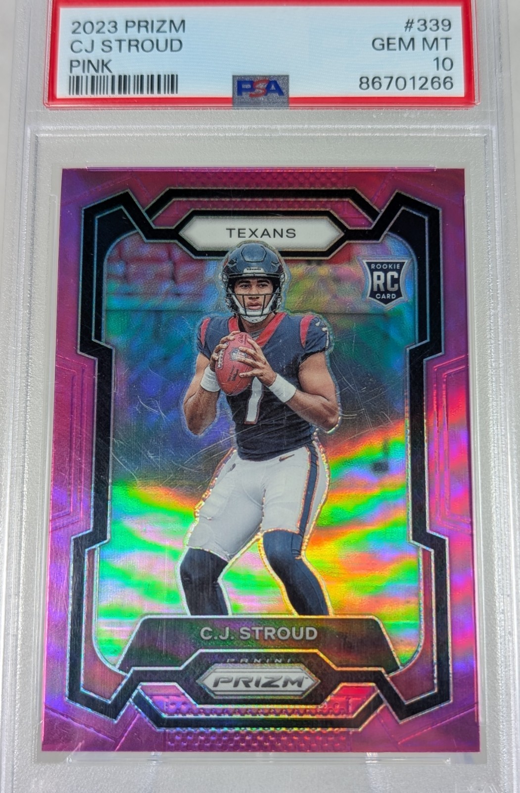 2023 Panini Prizm Pink CJ Stroud Rookie - PSA 10 , #339 view 6