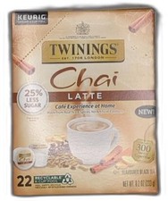 Twinings Chai Latte Black Tea Single Serve K-cup Pods For Keurig, 22 Count pack