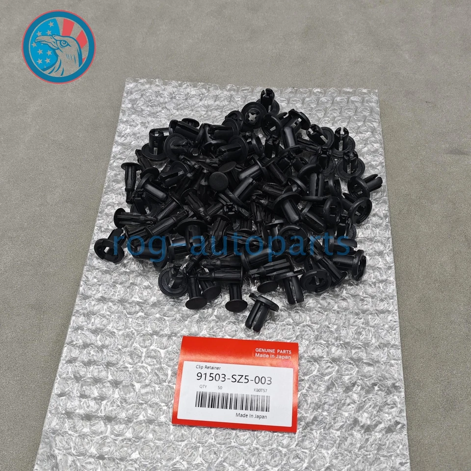 OEM New 50PCS 10mm Clips Bumper Rivets Retainer Fastener Hood Fender For Honda - Image 2 of 4