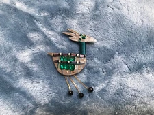 Vintage retired collectible LizTech antelope Anasazi signed pin/brooch as is