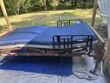 Home Hospital Bed Electric Adjustable Home Care, with bedding.