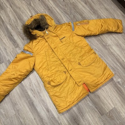 SUPREME REFLECTIVE CROSS N-3B PARKA YELLOW FW17 FUR PUFFY JACKET