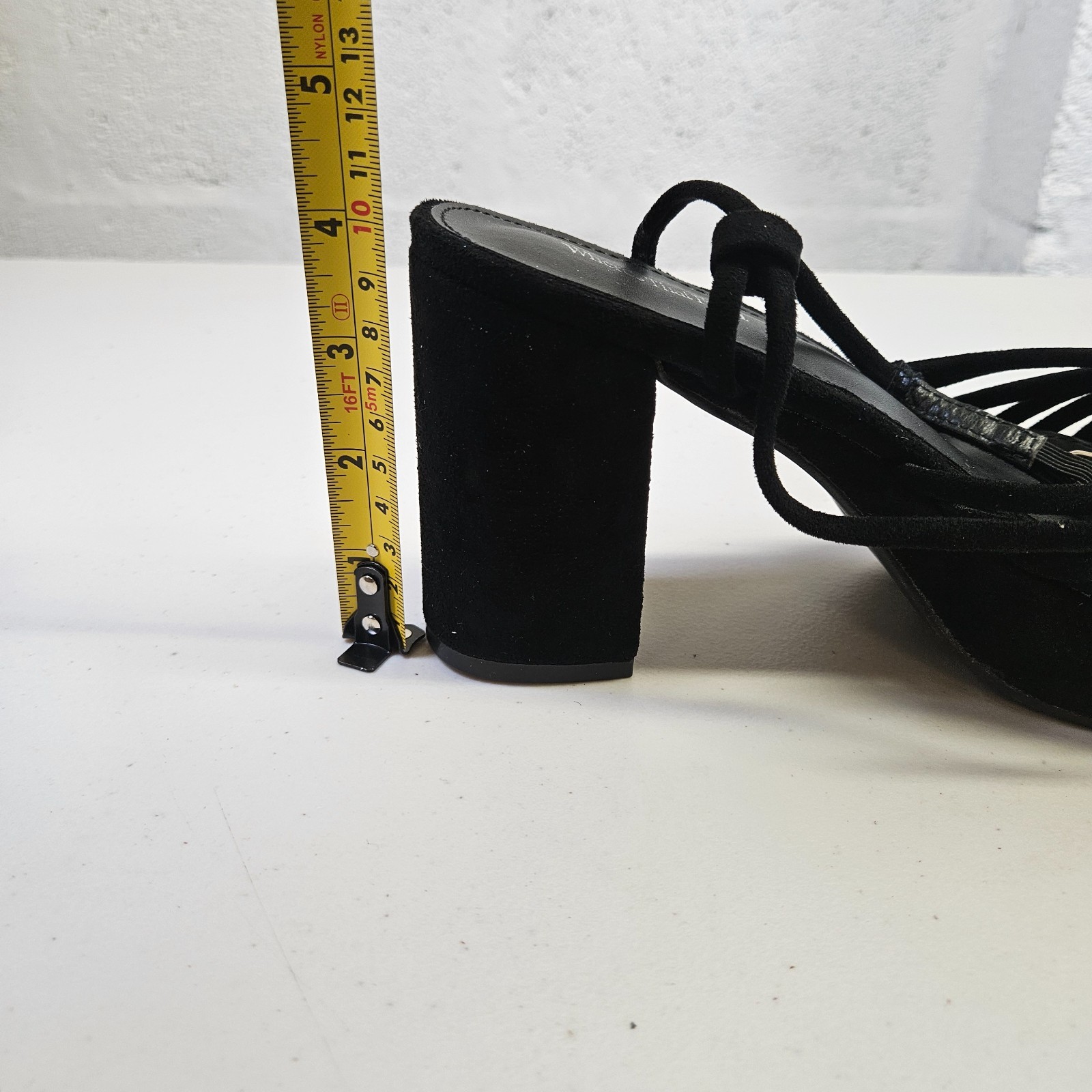 Womens Black Block Heel Sandals UK 5 Mule Knotted Strap Where’s That From image 4