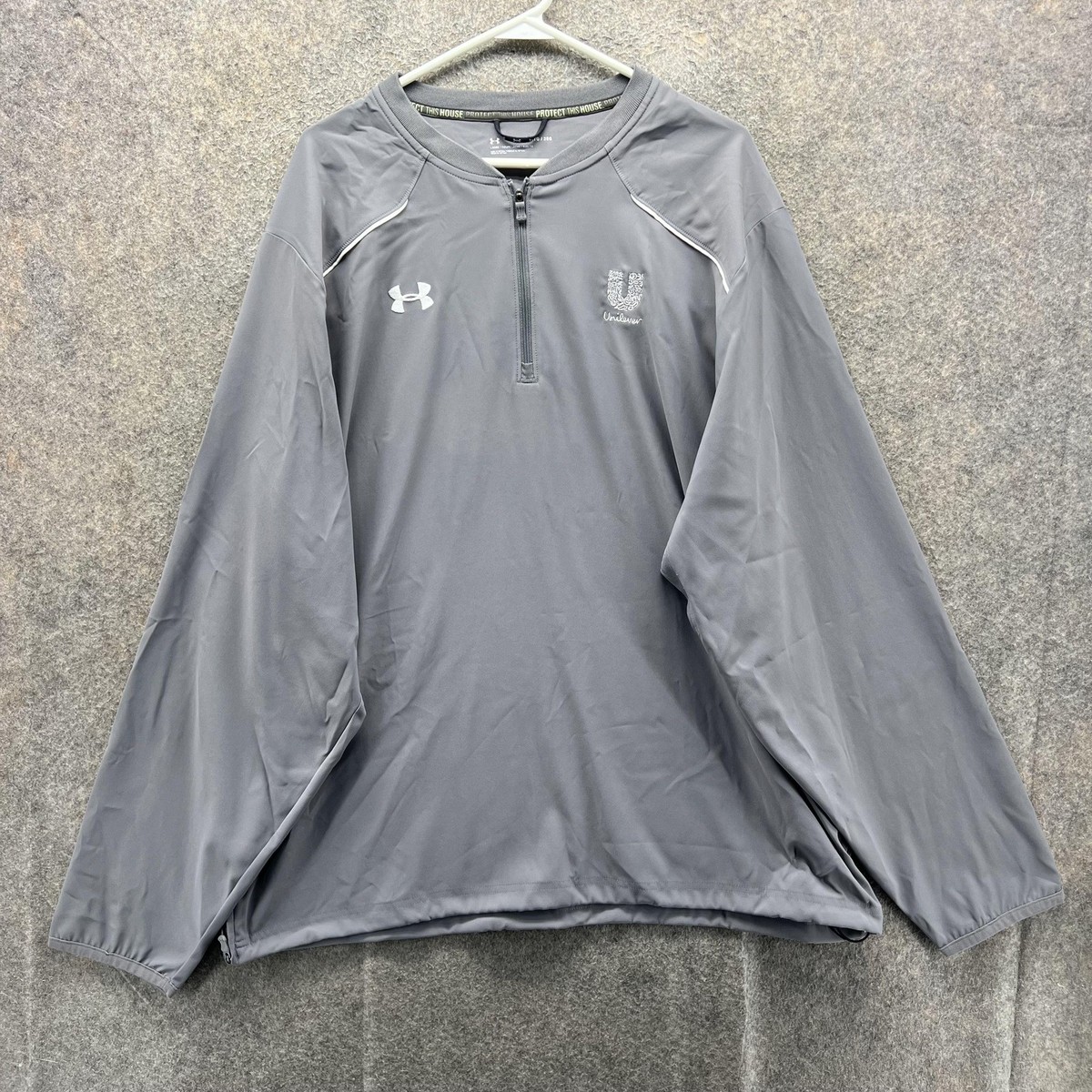Under Armour Jacket Mens 2XL Gray 1/4 Zip Windbreaker Unilever