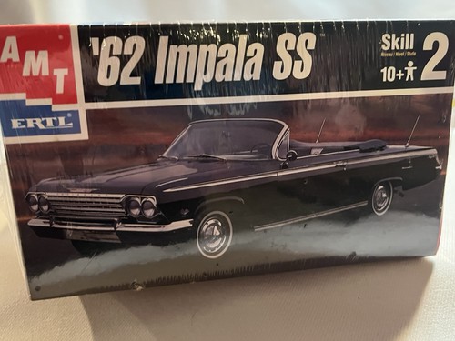 Plastik Modellauto Bausatz Maßstab 1:25 1962 Chevy Impala SS Cabrio AMT Skill 2 - Bild 10 von 14