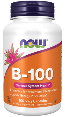 Vitamine B-100 mg-Komplex 100 Gemüsekapseln Now Foods