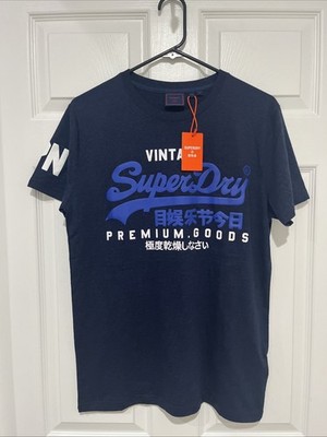 Superdry Men s T-shirt   Vintage Logo Blue  Size Large