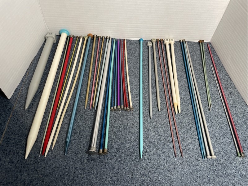 Lot of 37  Knitting Needles  Boye, Hero, Phantom, Zephr, Susan Bates, Lion Brand