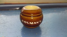 Collectable Vintage Colman's mustard pot brown/cream stoneware