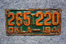 1941 Oklahoma TRUCK License Plate