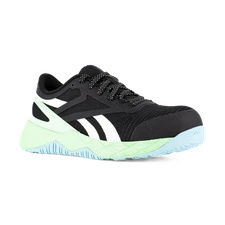 Reebok Work Women's Nanoflex TR Composite Toe Athletic Work Shoe Black/Seafoam G