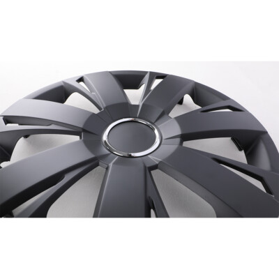 16in Set of 4 Black Wheel Covers Snap On Full Hub Caps fits R16 Tire & Steel Rim