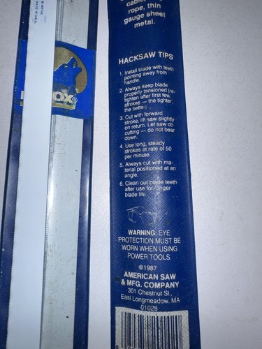 19x NEW Vintage Lenox 10" 32 TPI Bi-Metal 20142-V032HE Hand Hacksaw Blade 1/2" - Picture 10 of 19