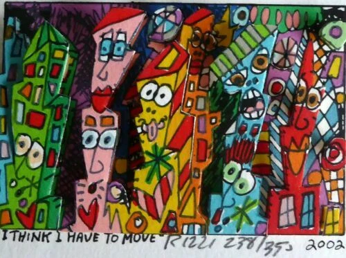 Signierte James Rizzi Kunstdrucke