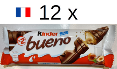12 Packs Kinder Bueno Milk Chocolate Hazelnut   18.20 oz 516 g   Limited offer!