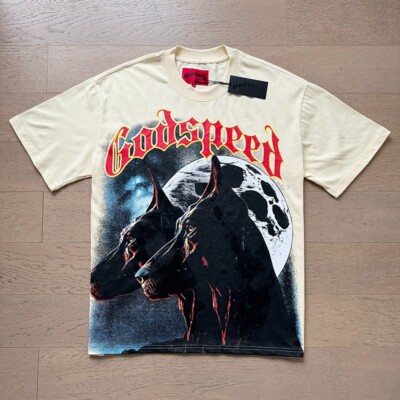 氣志團 Tシャツ GOD SPEED You Saturday night 25/SS Godspeed Rock Skeleton hound Logo print pattern Tee