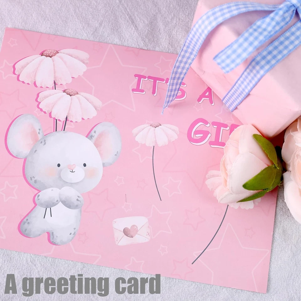 VGOODALL Bolsa de Regalo para Bebé Niña, Bolsas de Regalo de 13" con Mango de Cinta de Papel Pañuelo Foto 3 de 4