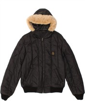 Refrigiwear Womens Hooded Padded Jacket Uk 14 Medium Black Polyamide Bg09