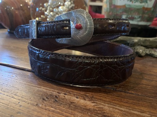 Sterling Silver Coral Belt Buckle 27 