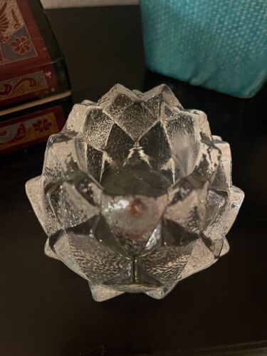 2 Orrefors Crystal Artichoke Candle Holder Votive by Berit Johansson - Picture 2 of 6